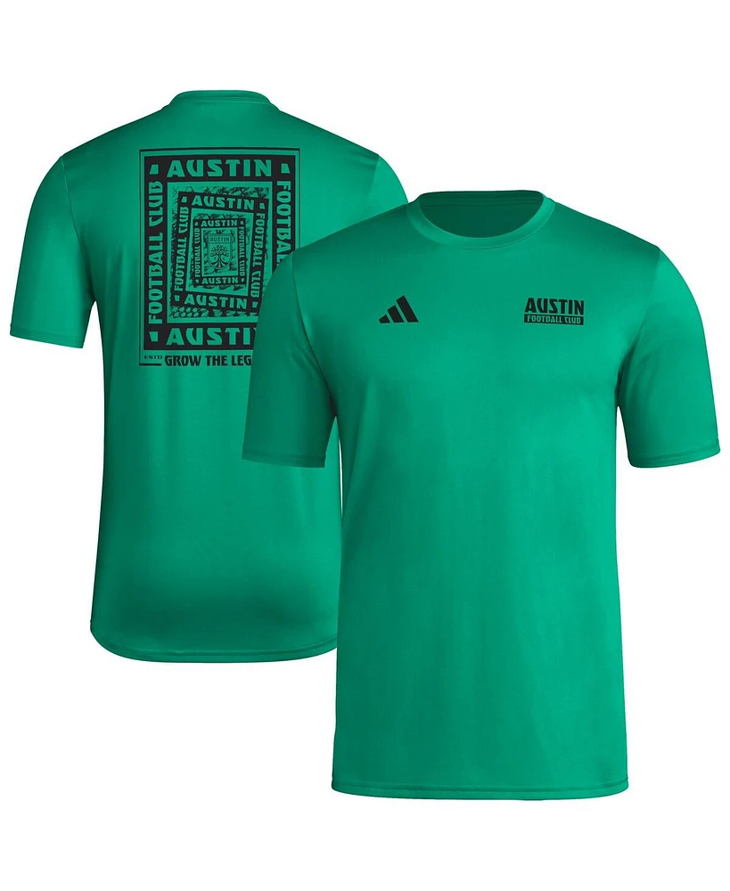 Adidas Men's Green Austin Fc Local Wrap T-Shirt