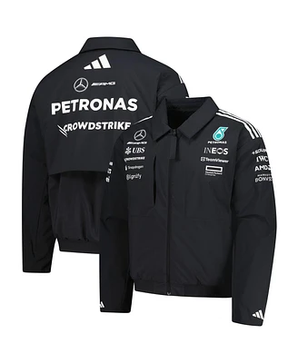 Adidas Men's Black Mercedes-amg Petronas F1 Team Wear Loose Full-Zip Jacket