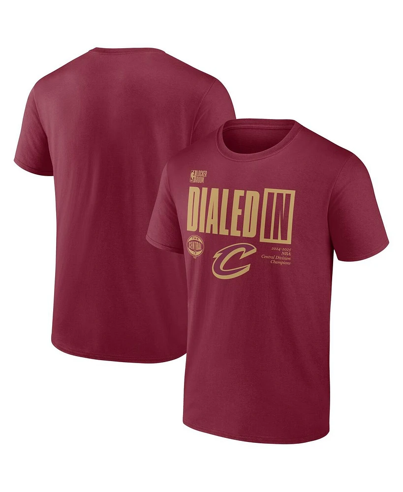 Fanatics Men's Wine Cleveland Cavaliers 2025 Central Division Champions Locker Room T-Shirt