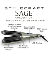 StyleCraft Professional Sage Triple Barrel Deep Waver