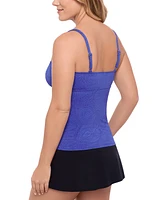 Swim Solutions Women's Printed Twist-Front Tankini Top, Exclusively at Macy's