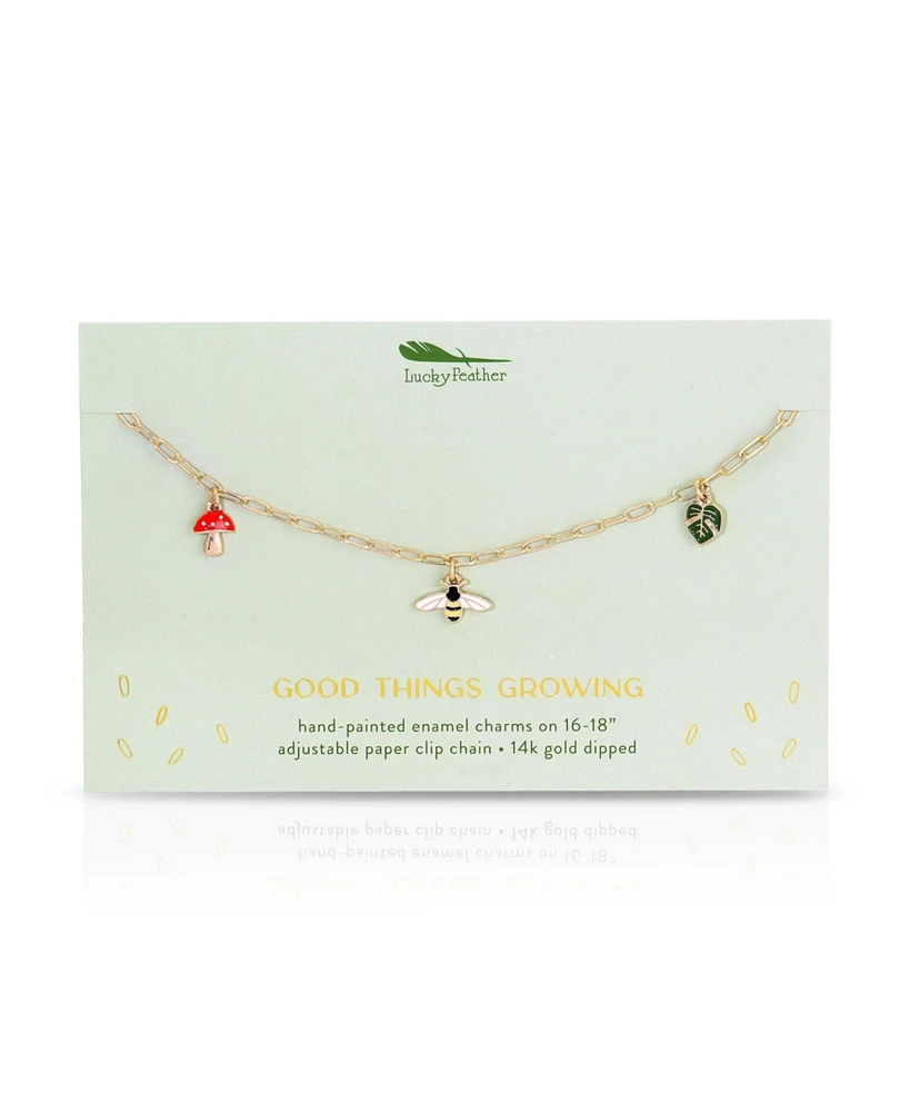 Lucky Feather Enamel Treasure Necklace
