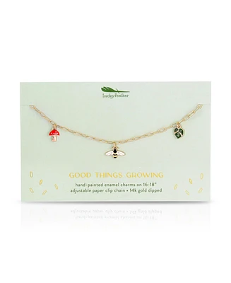 Lucky Feather Enamel Treasure Necklace