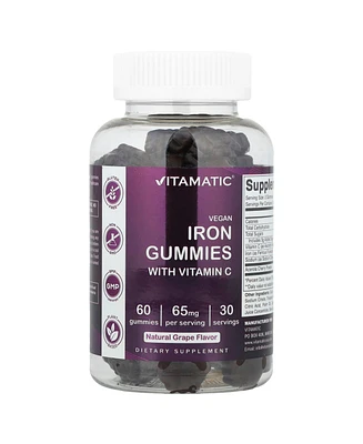 Vitamatic Nutrition Iron Gummies with Vitamin C Natural Grape