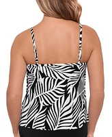 Swim Solutions Women's V-Neck Tiered Tankini Top, Exclusively at Macy's