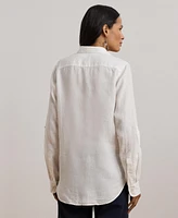 Lauren Ralph Women's Relaxed-Fit Print Roll-Tab Sleeve Shirt