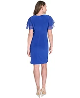 Jessica Howard Petite Flutter-Sleeve Sheath Dress