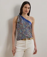 Lauren Ralph Women's Paisley Twill One-Shoulder Blouse