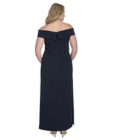 Eliza J Plus Off-The-Shoulder Sweetheart Side-Split Gown