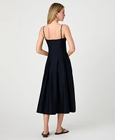 French Connection Women's Sateen Pleated Midi Dress