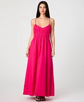 French Connection Women's Cotton Poplin Shirred Maxi Dress