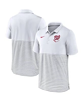 Nike Men's White/Gray Washington Nationals Home Plate Striped Polo Shirt