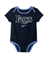 Nike Baby Boys and Girls 3-Pack Tampa Bay Rays Authentic Collection Bodysuit Set