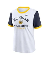 Nike Women's White Michigan Wolverines Legacy Fundamental Expression Tri-Blend T-Shirt