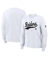 Nike Women's White Las Vegas Raiders Long Sleeve Boxy T-Shirt
