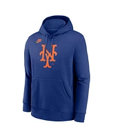 Nike Men's Royal New York Mets Cooperstown Collection Logo Club Pullover Hoodie