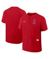 Nike Men's Red Los Angeles Angels Authentic Collection Raglan Short Sleeve Windshirt