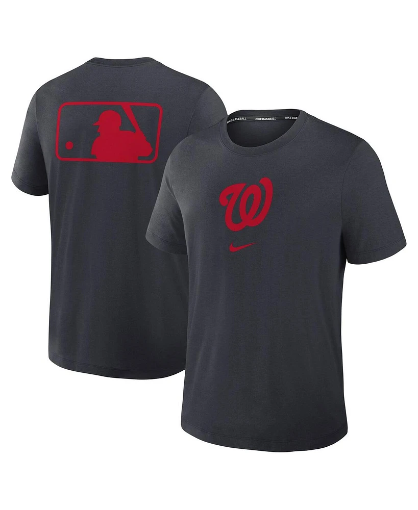 Nike Men's Navy Washington Nationals Authentic Collection Early Work Tri-Blend Performance T-Shirt
