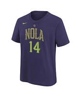 Nike Big Boys and Girls Brandon Ingram Purple New Orleans Pelicans 2024/25 City Edition Name Number T-Shirt