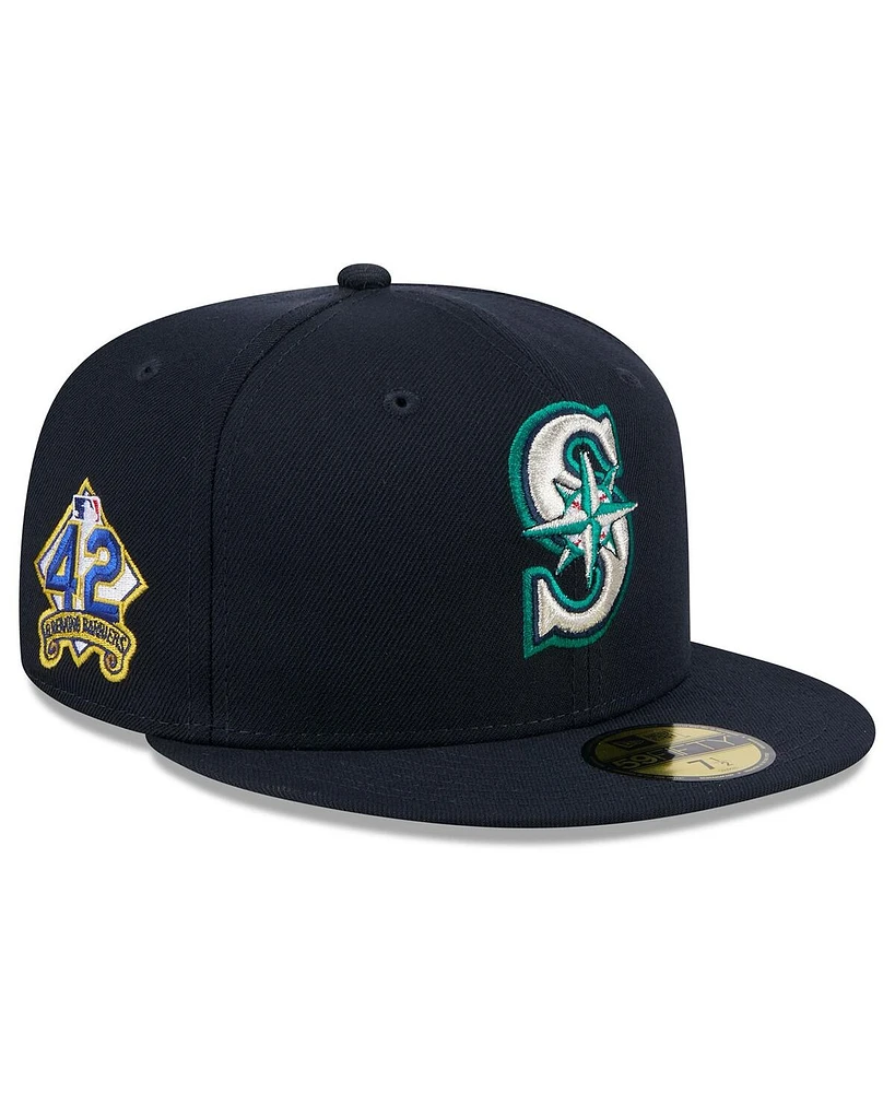 New Era Men's Navy Seattle Mariners 2025 Jackie Robinson Day 59FIFTY Fitted Hat