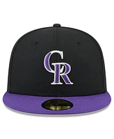 New Era Men's Black Colorado Rockies 2025 Jackie Robinson Day 59FIFTY Fitted Hat