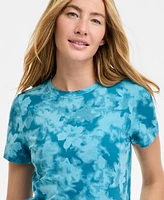 Id Ideology Women's Cotton-Blend Abstract Printed T-Shirt, Exclusively at Macy's