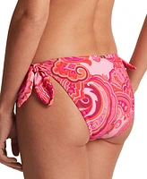 Lauren Ralph Women's Printed Side Tie Hipster Bikini Bottoms