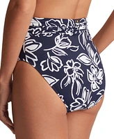 Lauren Ralph Women's Printed Shirred-Waist Bikini Bottoms