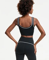 Id Ideology Women's Compression Piping Sports Bra, Exclusively at Macy's