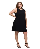 24seven Comfort Apparel Plus Sleeveless Mini Shift Dress