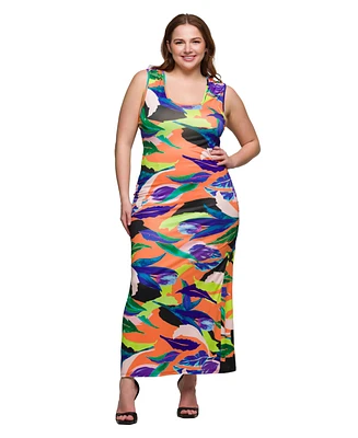 24seven Comfort Apparel Plus Razorback Tank Casual Maxi Dress