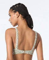 Michael Kors Women's Printed Scoop-Neck Bikini Top