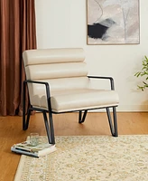 Glitzhome 2-Pc. Leatherette Modern Wavy Accent Chair