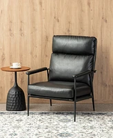 Glitzhome 39.5" Leatherette Mid-Century Modern Armchair
