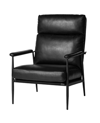 Glitzhome 39.5" Leatherette Mid-Century Modern Armchair