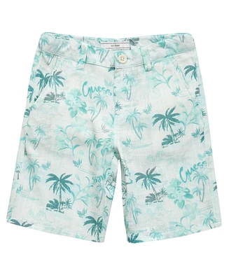 Guess Big Boys Printed Slub Linen Shorts