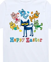 Hybrid Toddler and Big Boys Pete The Cat Hoppy Easter Graphic T-Shirt
