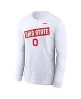 Nike Men's White Ohio State Buckeyes Two-Hit Classic Location Long Sleeve T-Shirt