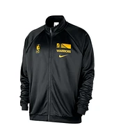 Nike Men's Black Golden State Warriors Courtside Pique Club Full-Zip Track Jacket