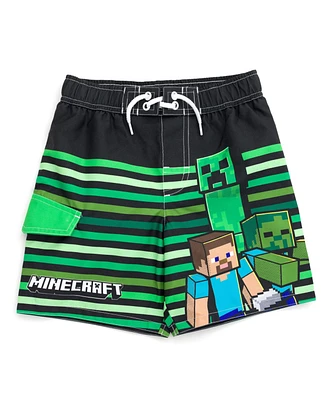 Minecraft Steve Creeper Alex Skeleton Swim Trunks Bathing Suit Toddler to Big Kid