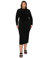 L I V D Plus Aurora Ruffled Bodycon Dress