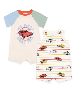 Hot Wheels Baby Boys 2 Pack Rompers