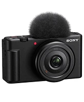 Sony Zv-1F Vlogging Camera, Black Bundle with ACCVC1 Vlogger Accessory Kit, Corel Mac Software Kit, Shoulder Bag, Cleaning Kit