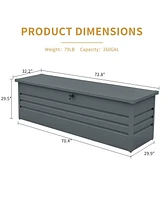Mondawe 100 Gallon Resin Outdoor Deck Box Waterproof, Plastic Patio Storage with Side Handles