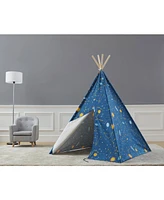 Wonder&Wise 10101162 Glow in the Dark Starry Sky Indoor Childrens Kids Toddler Foldable Canvas Play Teepee Tent House Toy for Ages 3 and Up