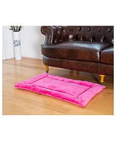 Armarkat M01CZH-m Medium Pet Bed Mat , Dog Crate Soft Pad With Poly Fill Cushion, Vibrant PInk