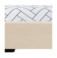 Faux Leather Bed Frame with Upholstered Headboard – Solid & Manufactured Wood