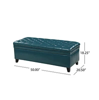 Pu Leather Storage Bench Classic Tufted Ottoman Multifunctional Bedroom and Living Room Bench-The Pop Home