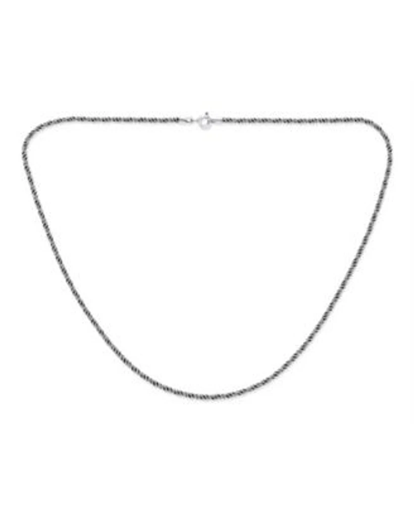 Bling Jewelry Bali Balinese Indonesian Black Oxidized .925 Sterling Silver Rope Twist Chain Necklace
