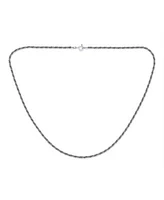 Bling Jewelry Bali Balinese Indonesian Black Oxidized .925 Sterling Silver Rope Twist Chain Necklace